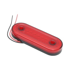 Lampa gabarit laterala ovala LED NEON 12V-24V rosie 24 LED-uri 115x44x16mm Breckner Germany - Img 2