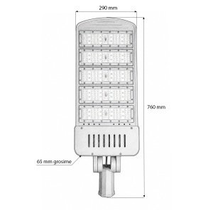 Lampa iluminat stradal LED 250W, 100-265V, 6500K, 40000lm cu prindere pe stalp 760x290x65mm IP66 Breckner Germany - Img 5