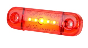 Lampa pozitie ovala rosie 5 leduri