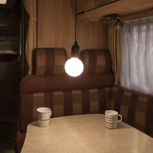 Lampa retro XL din lemn cu cablu 90cm - Img 2