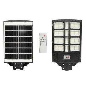 Lampa solara LED iluminat stradal 500W cu panou solar 15W, baterie LiFePO4 15000mAh, senzor miscare, telecomanda, prindere stalp IP66 Breckner Germany