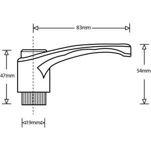Maneta de strangere din nailon cu filet interior M12, filet zincat - Img 2