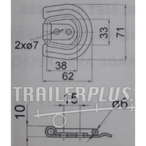 Model de potcoavă cu ochi de podea 250daN Novio - Img 3