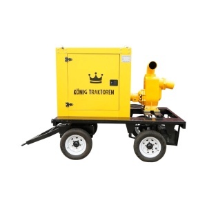 Motopompa agricola diesel pentru ape murdare 39CP, 6 toli autoamorsanta, debit 200 m3/h pe remorca tractabila KONIG TRAKTOREN