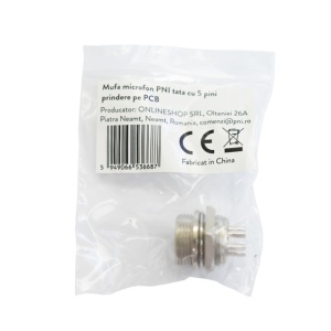 Mufa microfon PNI tata cu 5 pini prindere pe PCB - Img 2