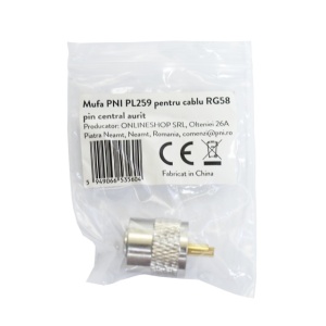 Mufa PNI PL259 short pentru cablu RG58 cu pin central aurit 6 mm - Img 4