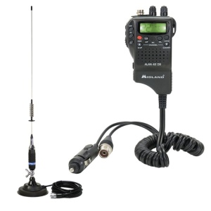 Pachet Statie radio CB Midland Alan 42 DS, Dual Watch, 4W, 12V + Antena PNI S75 cu magnet 8-10 KM