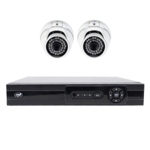 Pachet supraveghere video AHD PNI House AHD880, 8 canale, 5MP - DVR/NVR si 2 camere exterior AHD25, 5MP, dome, IP66
