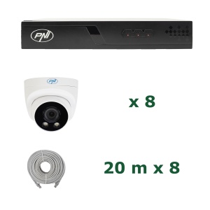 Pachet supraveghere video NVR POE PNI House IP716J, 8 camere PNI IP505J, 5MP si cabluri incluse