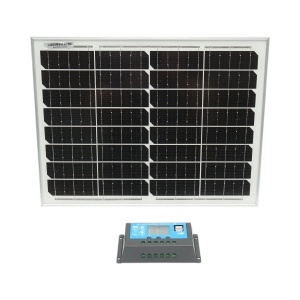 Panou solar 20W monocristalin 400x300x17mm cu regulator tensiune 10A, 12/24V Breckner Germany