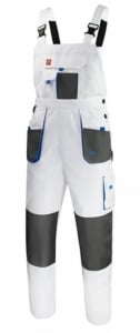 Pantaloni de lucru cu pieptar CLASSIC alb