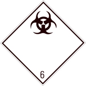 Placa ADR aluminiu - "Pericol Transport substante infectioase clasa 6.2"