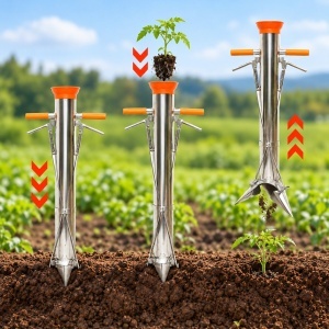 Plantator rasaduri manual 90cm, adancime 14cm, diametru tub 75mm Breckner Germany - Img 2