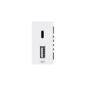 Priza alimentare 2 x USB PNI UB30, USB-A USB-C, 12V/9V/5V, max. 20W, modulara, tip F 1/2, montaj incastrat - Img 7
