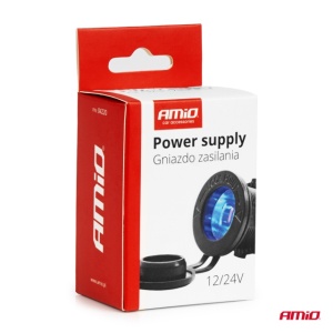 Priza bricheta auto rezistenta la apa cu lumina de fundal LED ALBASTRU 12/24V - Img 5