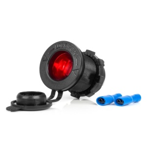 Priza bricheta auto rezistenta la apa cu lumina de fundal LED ROSU 12/24V