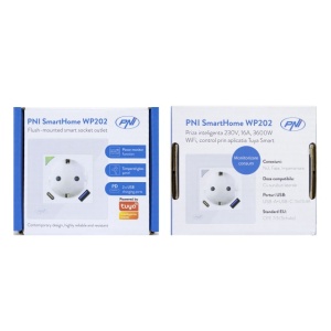 Priza inteligenta PNI SmartHome WP202 WiFi, montaj ingropat, control prin internet, aplicatie dedicata Tuya Smart, compatibila Amazon Alexa si Google Home - Img 6