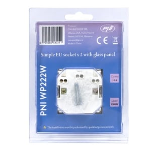 Priza simpla x2 incastrabila PNI WP222W cu rama din sticla culoare alb - Img 6