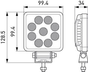 Proiector LED patrat 27W HELLA - Img 2