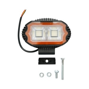 Proiector oval LED cu DRL 17W, 9-36V, 54 LED-uri, alb-galben, carcasa aluminiu 141x106x38mm IP67 Breckner Germany - Img 2