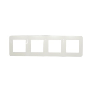 Rama cvadrupla alba PC priza si intrerupator 300x83mm - Img 1