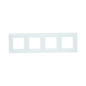 Rama cvadrupla sticla alba priza si intrerupator 299x86mm