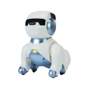 Robot inteligent interactiv Robo Dog, control vocal, butoane tactile, alb-albastru, acumulator inclus 3.7V 350mAh - Img 3