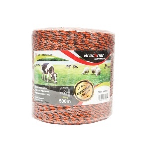 Rola fir portocaliu-negru fi 3.5mm 6x0.25mm SS, 0.9 Ohm/m, 500m gard electric Breckner Germany