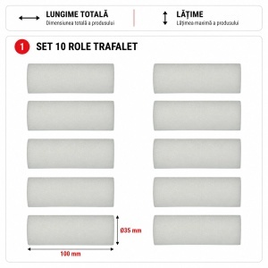 Set 10 role trafalet burete 100mm, diametru 35mm Breckner Germany - Img 4