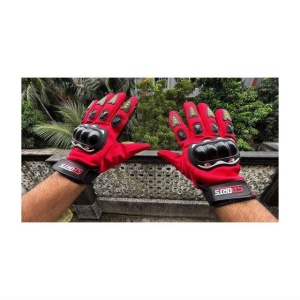 Set 2 manusi moto rosii, deget touchscreen - Img 3