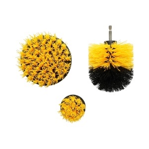 Set 3 perii rotative pentru curatare cu bormasina 50mm, 90mm, 100mm, prindere 1/4 inch Breckner Germany - Img 2