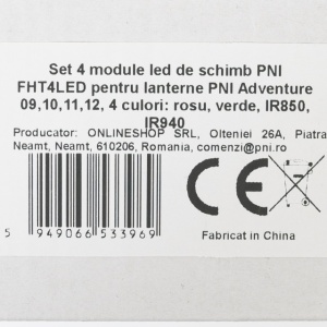 Set 4 module led de schimb PNI FHT4LED pentru lanterne PNI Adventure 09,10,11,12, 4 culori: rosu, verde, IR850, IR940 - Img 2