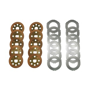 Set discuri frictiune 222x49.5x3.9mm Z=15, placa 240x140x3.8mm pentru JCB 1700B, 214, 215, 216, 217, 3C, 3CX, 3D, 3DX, 4C, 4CN, 4CX OEM 450-10224/450-10226