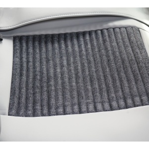 Set huse scaune auto Premium crem-gri universale, design sport ergonomic, piele ecologica cu insertii textile 11 piese - Img 8