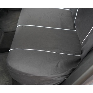 Set huse scaune auto universale negru-alb, material textil 8 piese - Img 8