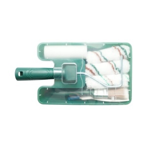 Set vopsit si zugravit cu trafalet 10cm, 2 role poliester, 1 rola microfibra, 1 rola burete, pensula 25mm, spaclu, tavita vopsea 8 piese Breckner Germany - Img 5