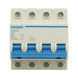 Siguranta automata intrerupator MCB 4P 63A 400V AC FTB6-63
