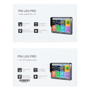 Sistem de navigatie GPS PNI L512 PRO cu parasolar, 7 inch, 800 MHz, 512MB DDR, 16GB memorie interna, FM transmitter