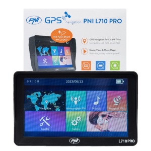 Sistem de navigatie GPS PNI L710 PRO cu parasolar, 7 inch, 800 MHz, 256MB DDR, 16GB memorie interna, FM transmitter, cu doua alimentatoare auto incluse - Img 5