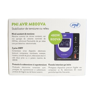 Stabilizator de tensiune cu releu PNI AVR M800VA, 2.2A, 480W, 800VA - Img 2