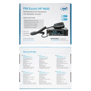 Statie radio CB PNI Escort HP 9600 multistandard, difuzor frontal, ASQ, VOX, Scan, 4W, AM-FM, alimentare 12V - 24V, functie de repetor, mufa de bricheta inclusa - Img 6