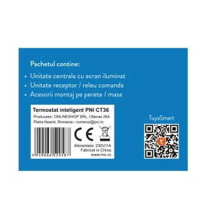 Termostat inteligent PNI CT36 fara fir, cu WiFi, control prin Internet, pentru centrale termice, APP TuyaSmart - Img 8