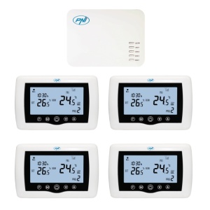 Termostat inteligent PNI CT440 fara fir, cu WiFi, control 4 zone prin Internet, pentru centrale termice, pompe, electrovalve, APP TuyaSmart - Img 3
