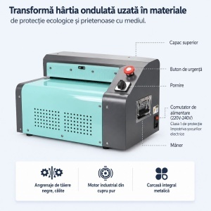 Tocator carton profesional 550mm, 400W, 220V, viteza 5m/min, grosime maxima 10mm Breckner Germany - Img 8