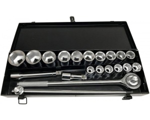 Trusa 21 tubulare stelate 3/4" cutie metal VERKE