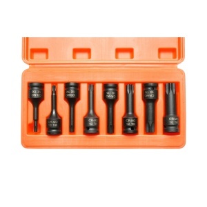 Trusa chei tubulare biti torx T30-T80, patrat 1/2 inch Cr-Mo 8 piese Breckner Germany - Img 3