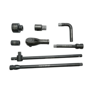 Trusa chei tubulare de impact 17-65mm, antrenor cu clichet, prelungitoare 200 si 500mm, tip L 200mm, bara T, adaptor 3/4-1 inch Cr-Mo 26 piese Breckner Germany - Img 5