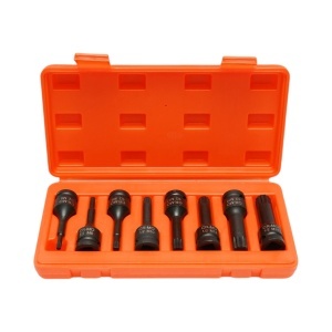 Trusa chei tubulare de impact biti spline lungi M5-M18, patrat 1/2 inch 8 piese Breckner Germany