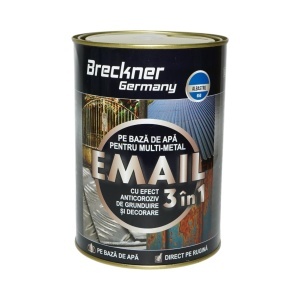 Vopsea email anticoroziva 3 in 1 albastru 650 pentru metal 2kg, direct pe rugina, pe baza de apa Breckner Germany - Img 2