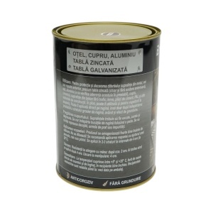 Vopsea email anticoroziva 3 in 1 gri antracit RAL 7016 pentru metal 2kg, direct pe rugina, pe baza de apa Breckner Germany - Img 4